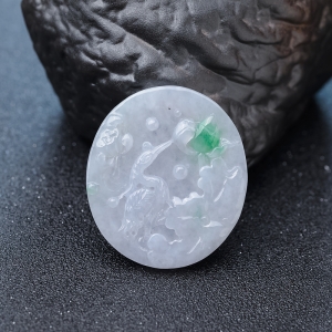 糯种飘翠翡翠一路连科吊坠