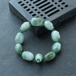 糯种飘翠翡翠罗汉单圈手串