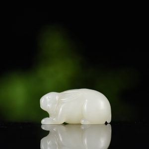 山料和田羊脂白卯兔吊坠