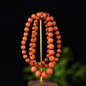 柿子红南红莲花珠塔链