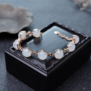 特：18K山流水料和田白玉手链