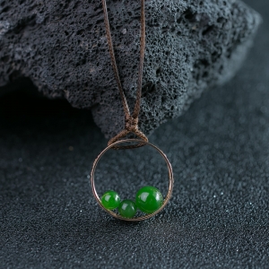 特：18K山料和田碧玉吊坠