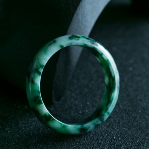 63mm糯种飘花翡翠平安镯