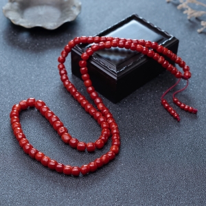 阿卡珊瑚桶珠108佛珠