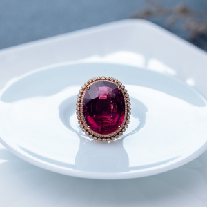 18K玫红碧玺两用款