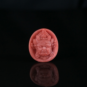 柿子红南红大黑天吊坠