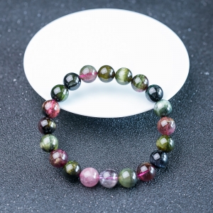 10mm彩虹猫眼碧玺单圈手串