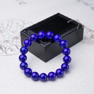 12.5mm天蓝色青金石单圈手串