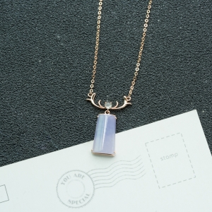 18K糯种紫罗兰翡翠无事牌吊坠