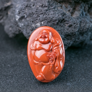 柿子红南红佛吊坠