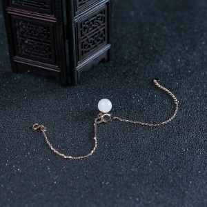 特:18K山流水料和田白玉手链