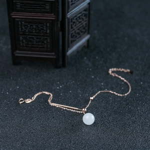 特:18K山流水料和田白玉手链