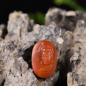 柿子红南红观音吊坠