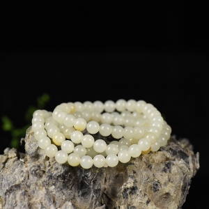 籽料和田白玉108佛珠多圈手串