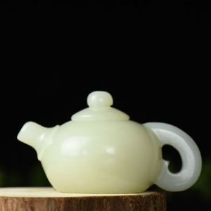 山料和田白玉把把胡摆件