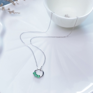 18K蓝绿祖母绿项链