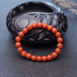 8.5mm柿子红南红单圈手串