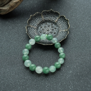 9mm糯冰种翡翠单圈手串