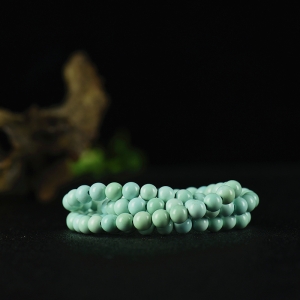 6.5mm中高瓷蓝绿松石108佛珠手串