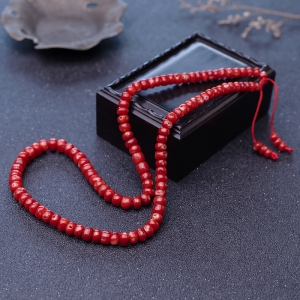 阿卡珊瑚鼓珠108佛珠