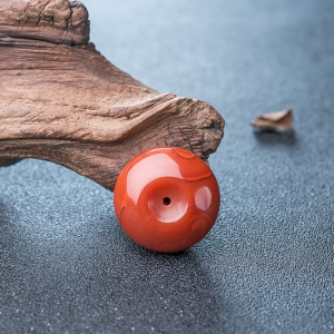 柿子红南红平安扣吊坠