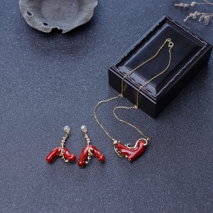 18K阿卡珊瑚套装