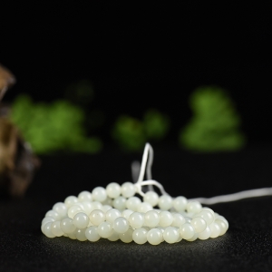 6mm山料和田白玉108多圈手串