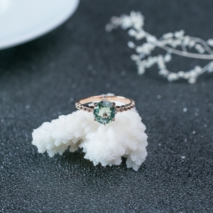 18K蓝绿碧玺戒指