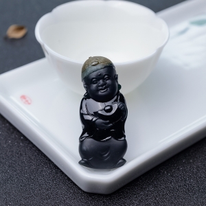 糯种墨翠财主吊坠