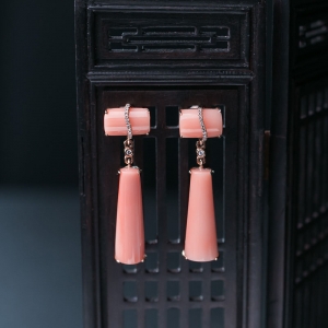 18K深水珊瑚耳坠