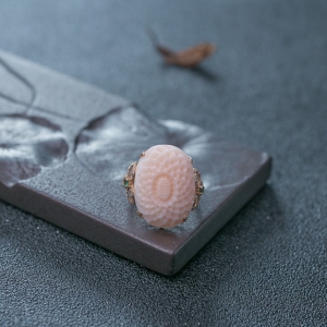 18K深水珊瑚花戒指