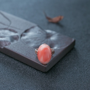 18K深水珊瑚戒指