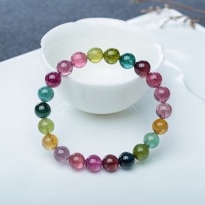 8.5mm彩虹碧玺单圈手串