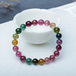 8.5mm彩虹碧玺单圈手串