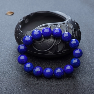 14.5mm深蓝色青金石单圈手串
