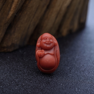 柿子红南红弥勒佛吊坠