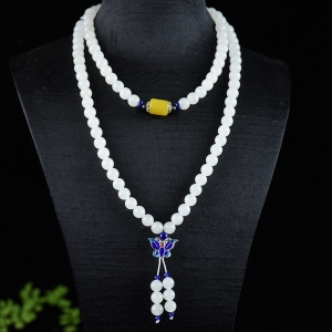 8mm山料和田白玉多圈手串