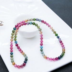 6.5mm彩虹碧玺多圈手串