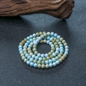 6mm中高瓷铁线绿松石108佛珠