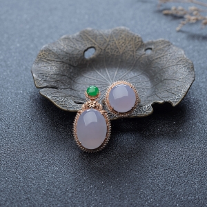 18K糯冰种紫罗兰翡翠套装