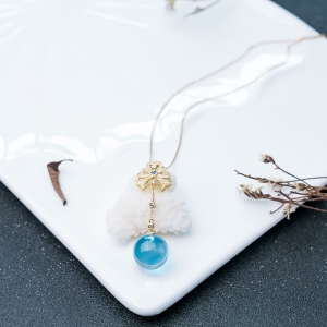 18K瑞士蓝托帕石项链