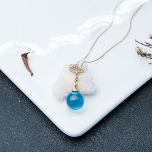 18K瑞士蓝托帕石项链