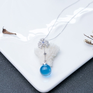 18K瑞士蓝托帕石项链