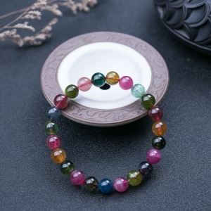 8mm彩虹碧玺单圈手串