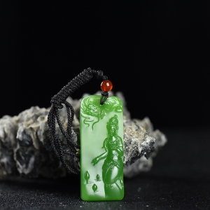 山料和田碧玉观音吊坠