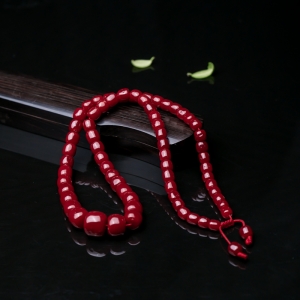 阿卡牛血红珊瑚桶珠塔链