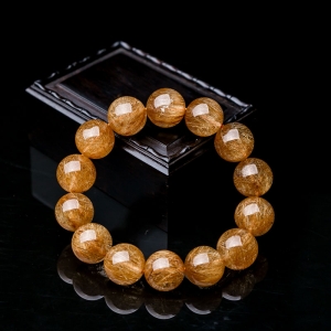 16mm铜发晶单圈手串