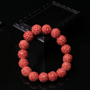 MOMO珊瑚兽头珠单圈手串