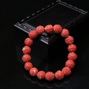 MOMO珊瑚兽头珠单圈手串