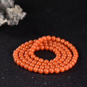 7mm柿子红南红多圈手串